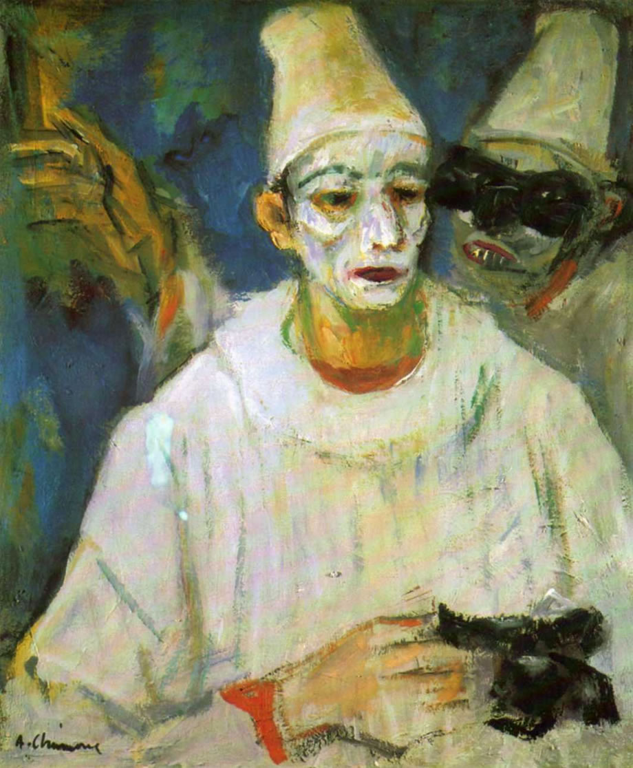 Pulcinella (autoritratto), 1968-’85, olio su tela, cm 60x50, Acerra (Na), Museo di Pulcinella